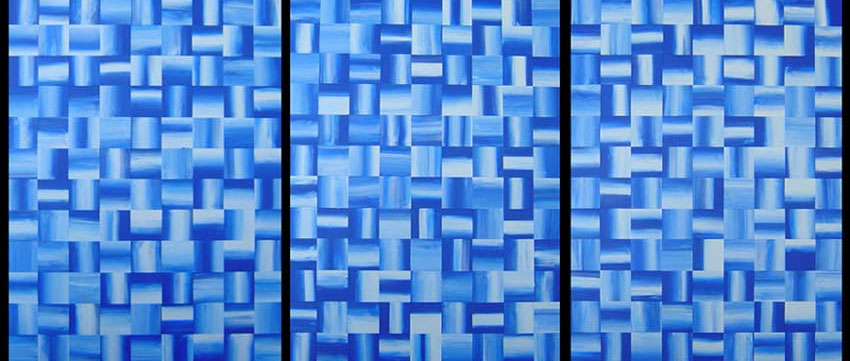 Large Blue and White Triptych