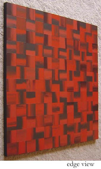 Original Abstract Rust Red Squares Painting