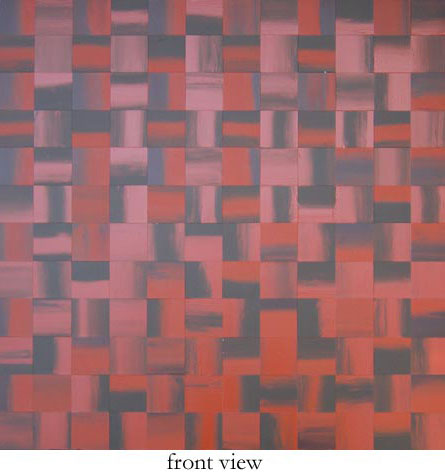 Rust Red Abstract Squares Painting