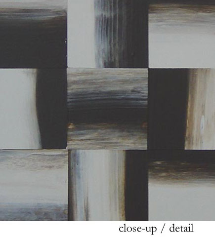 Umber and White Abstract Squares Close-Up