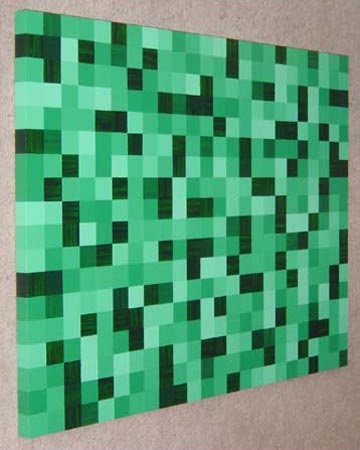 Original Green Scale Squares Painting