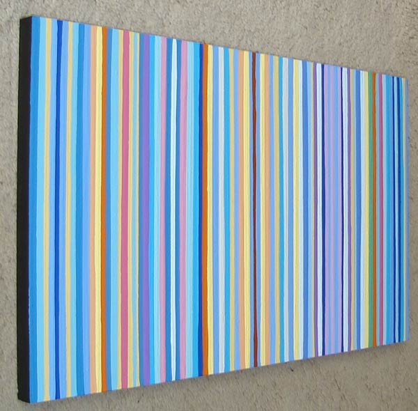 Multi-Colored Striped Painting Edge View