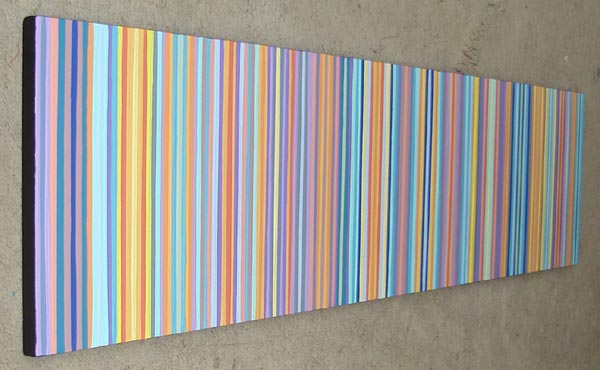 Original Four Feet Multi-Colored Striped Painting