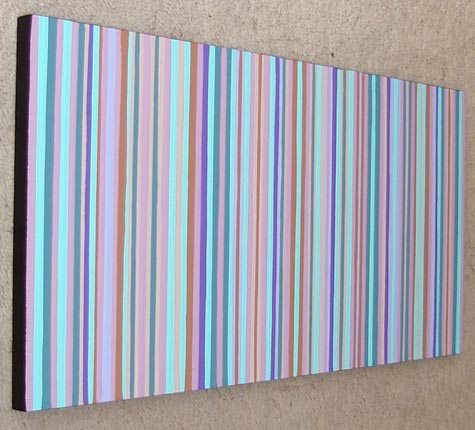 Original Purple and Aqua Modern Stripes Painting