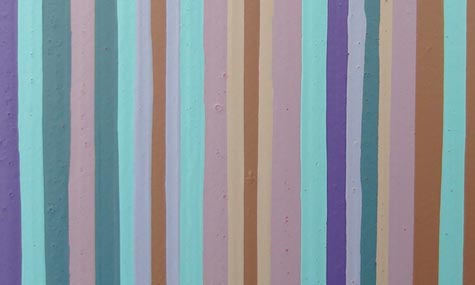 Purple and Aqua Modern Stripes Painting Close-Up