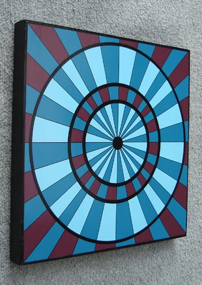 Mounted Geometric Pinwheel Print - Double Aqua