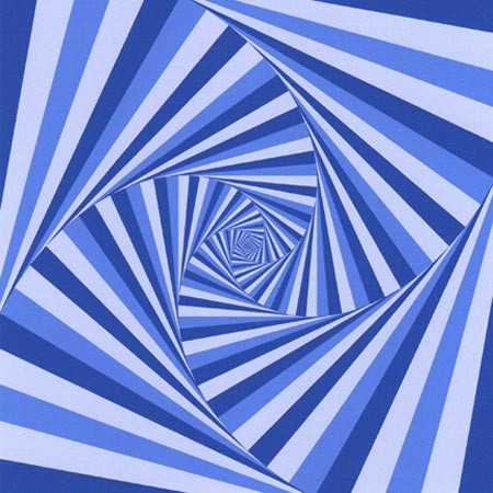 Geometric Blue Spiral Print