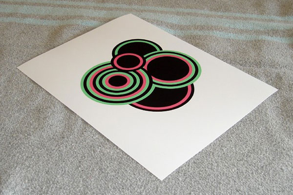 Green & Pink Circles Giclee Print