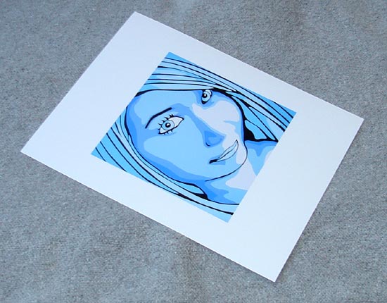 Blue Scale Pop Portrait Giclee Print