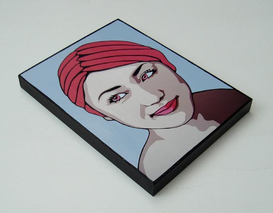 Red Hair, Red Eyes Mounted Pop Portrait Print