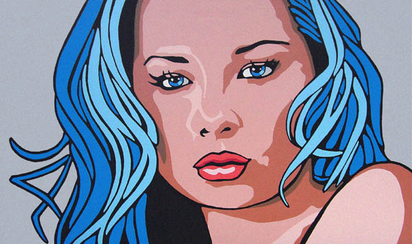 Blue Pop Art Portrait Print